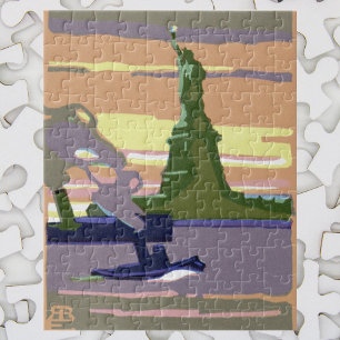 Puzzle Statue de la Liberté à New York, Voyage Vintage