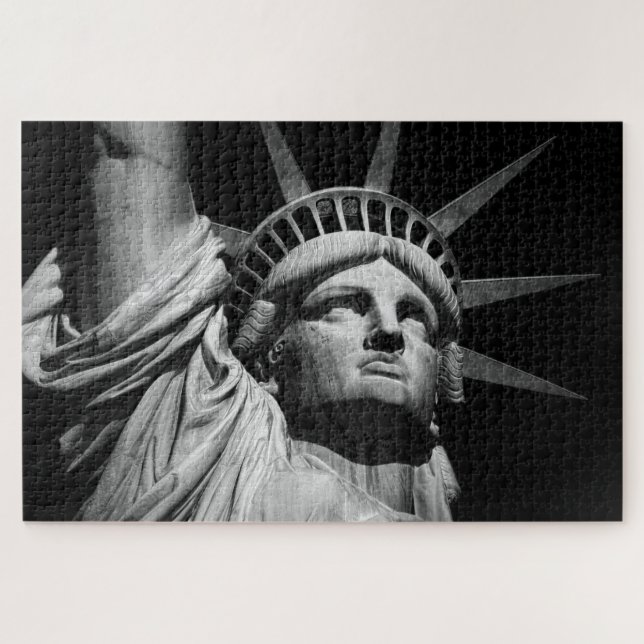 Puzzle Statue de la Liberté New York City Noir & Blanc (Horizontal)