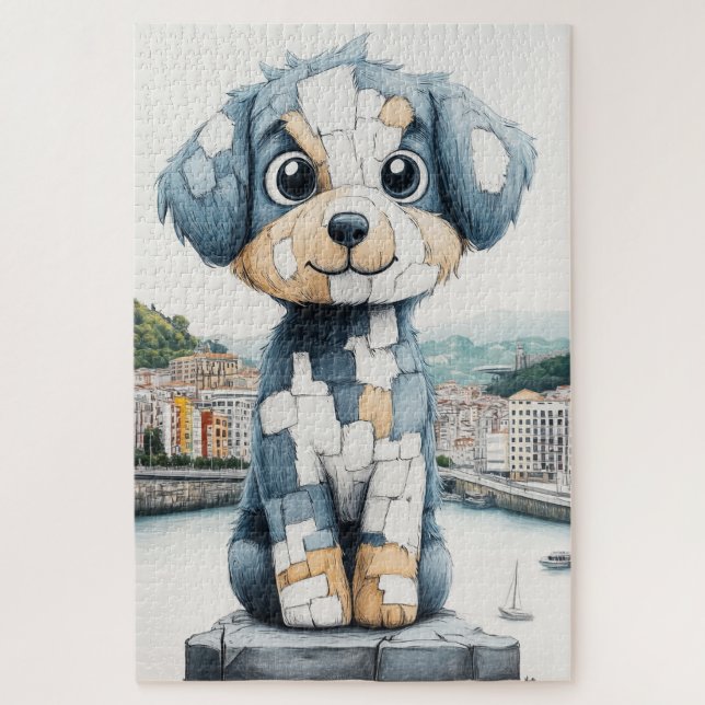 Puzzle Statue du chiot mignon (Vertical)