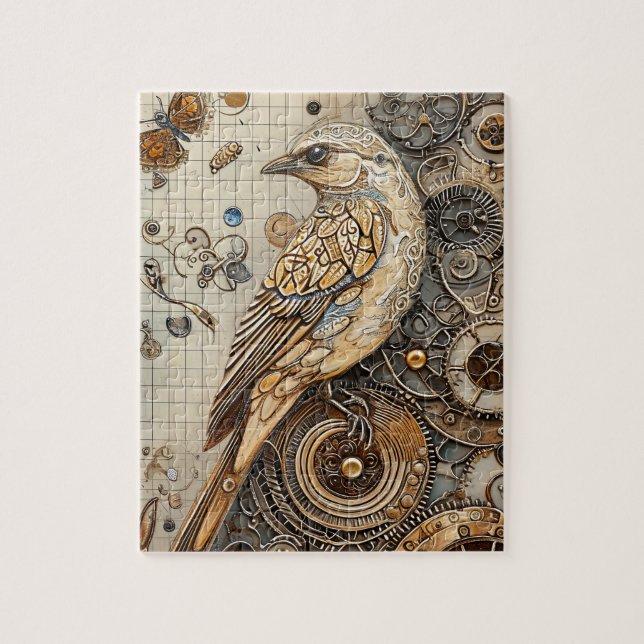 Puzzle Steampunk Bird Art Small (Vertical)