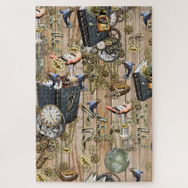 Puzzle Steampunk Graphic Element Collections sur bois (Vertical)