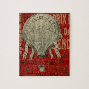Puzzle Steampunk Hot Air Ballon Ride Polices graphiques e