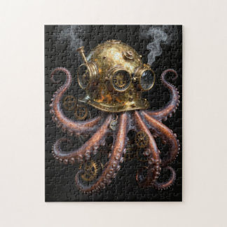 Puzzle Steampunk Kraken Octopus Diving Helmet Jigsaw Puzz