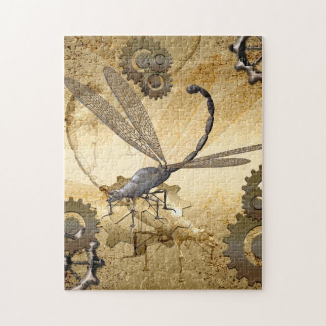 Puzzle Steampunk, libellules impressionnantes de vapeur (Vertical)