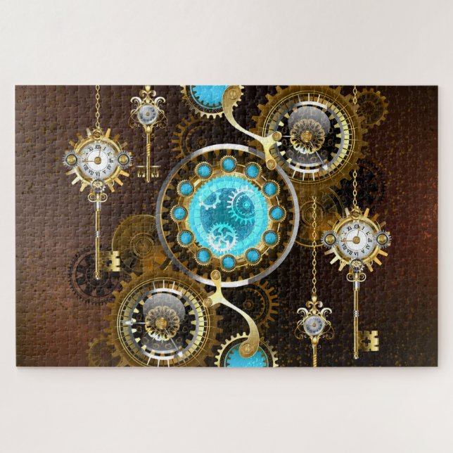 Puzzle Steampunk Rusty Background (Horizontal)