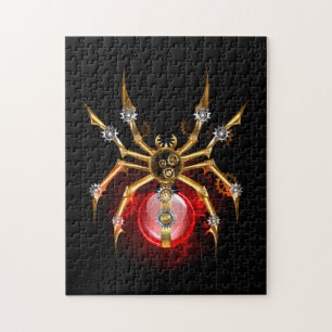 Puzzle Steampunk spider on black