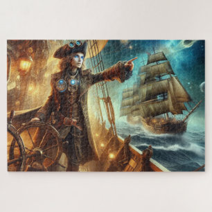 Puzzle Steampunk Vintage Victorian Ocean Space Pirate