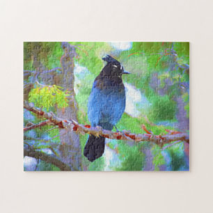 Puzzle Steller's Jay Painting - Art original pour oiseaux