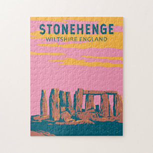 Puzzle Stonehenge Art Retro Illustration
