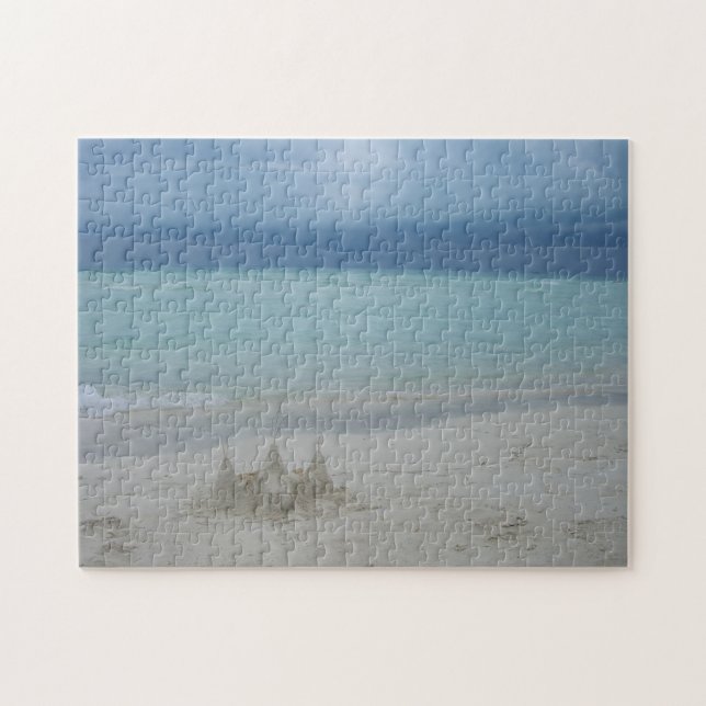 Puzzle Stormy Sandcastle Beach Landscape (Horizontal)