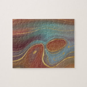 Puzzle Strata automne Terra Cotta Turquoise et Gold Aga