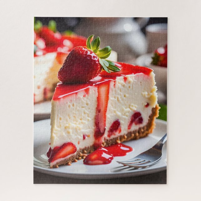 Puzzle Strawberry Cheesecake (Vertical)