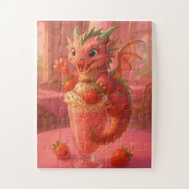 Puzzle Strawberry milkshake dragon (Vertical)