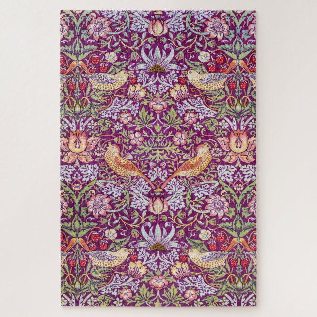 Puzzle Strawberry Thief Red, William Morris (Vertical)