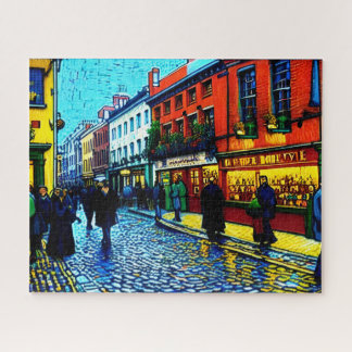 Puzzle Street of Dublin (Ireland) Van Gogh Style 