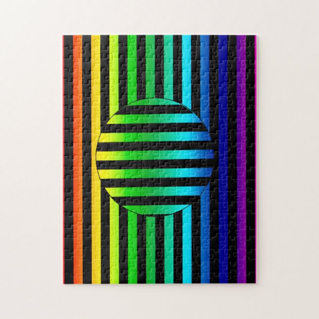 Puzzle - Striped Optical Illusion (Vertical)