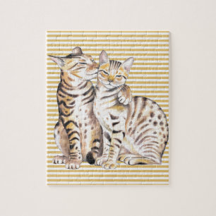Puzzle Stripes Bengal Cats