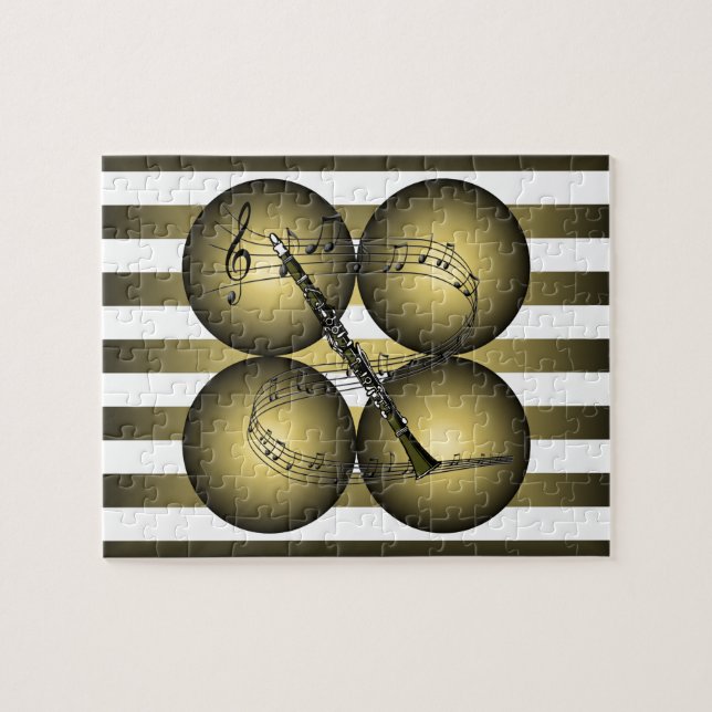 Puzzle ~Stripes musicaux de globes de ~ d'échelle (Horizontal)