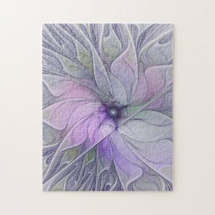 Puzzle Stunning Beauty Modern Abstract Fractal Art Flower