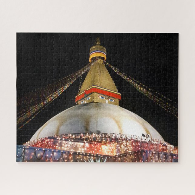 Puzzle Stupa Boudhanath, Katmandou la nuit - Népal (Horizontal)