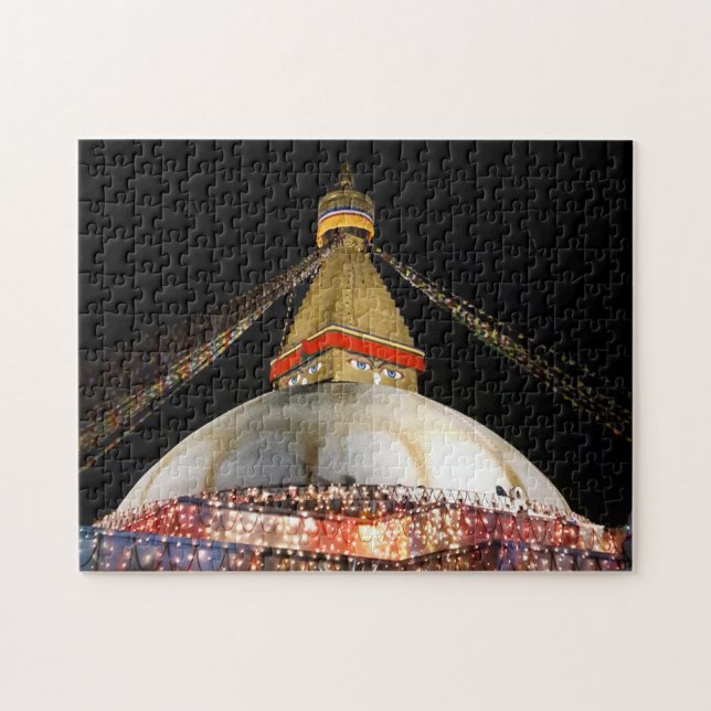 Puzzle Stupa Boudhanath, Katmandou la nuit - Népal (Horizontal)