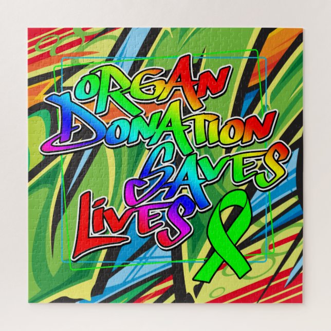 Puzzle Style Graffiti Sensibilisation aux dons d'organes (Vertical)