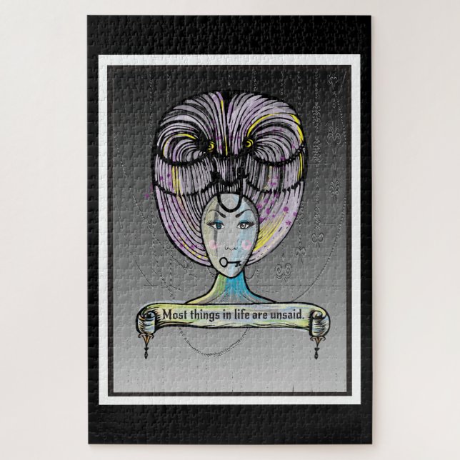 Puzzle Style punk à vapeur Rococo dame illustration (Vertical)