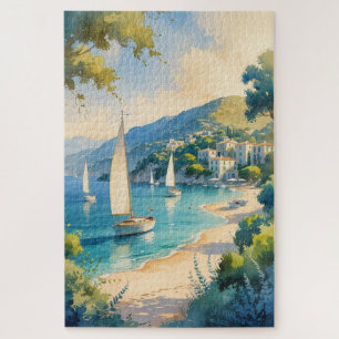 Puzzle Style vintage Côte d'Azur Voyage en France