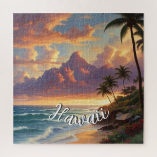 Puzzle Style vintage Hawaiian Travel Honolulu Mid-Pacific