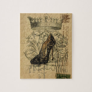 Puzzle stylet vintage de reine de mode de couronne