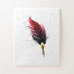 Puzzle Stylo rouge en plumes avec nib or