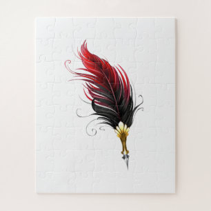 Puzzle Stylo rouge en plumes avec nib or