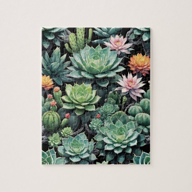 Puzzle Succulents florissants et cactus (Vertical)