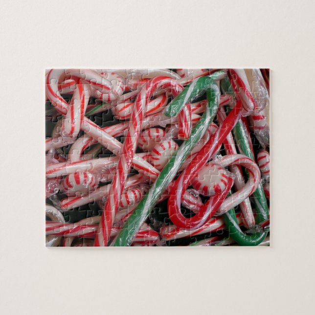 Puzzle Sucres de canne et menthe de Noël (Horizontal)