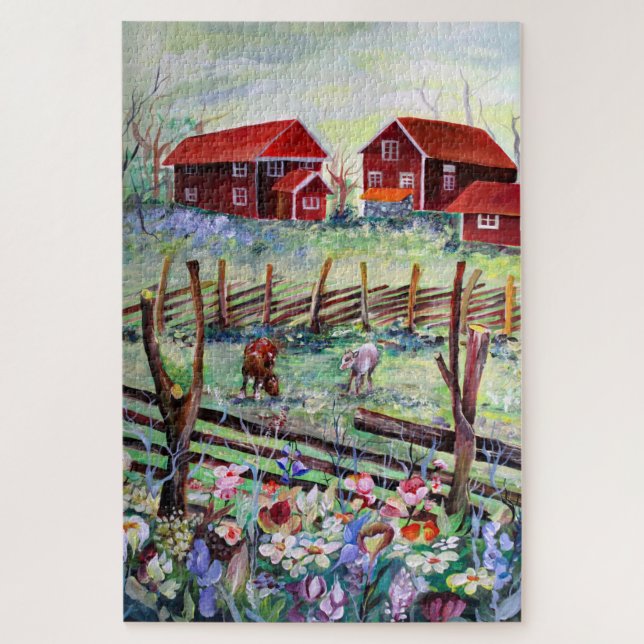 Puzzle Suède Stuga Ferme Scandinave  (Vertical)