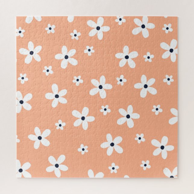 Puzzle Summer Boho White Daisy Flowers (Vertical)