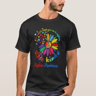 Puzzle Sunflower Be Kind Autism Awareness Mom Supp T-Shirt