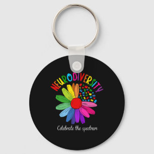 Puzzle Sunflower Embrace Neurodiversity Spectrum A Keychain