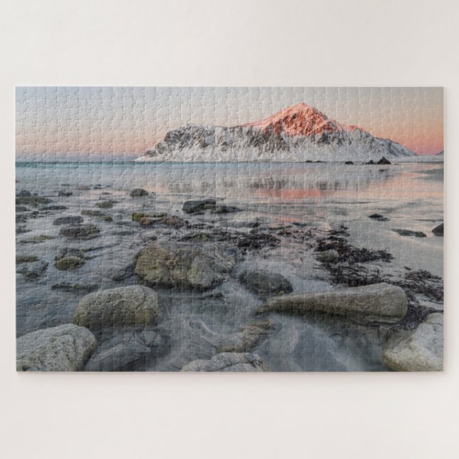 Puzzle Sunrise Flakstad et Skagsanden Beach (Horizontal)