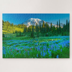 Puzzle Sunrise Lupine and Mount Rainer