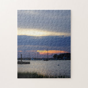 Puzzle Sunset At Folly Harbor