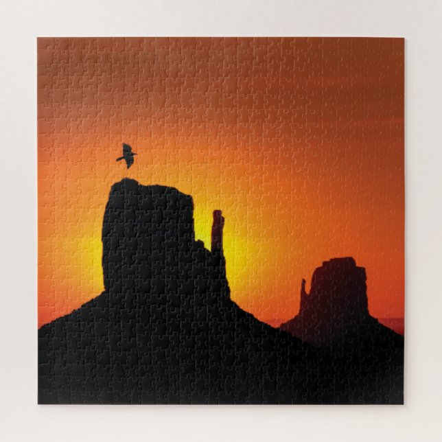 Puzzle Sunset du désert de Silhouette du sud-ouest (Vertical)