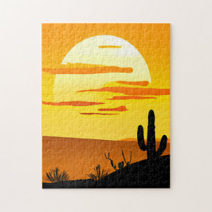 Puzzle Sunset du désert du sud-ouest avec Cactus