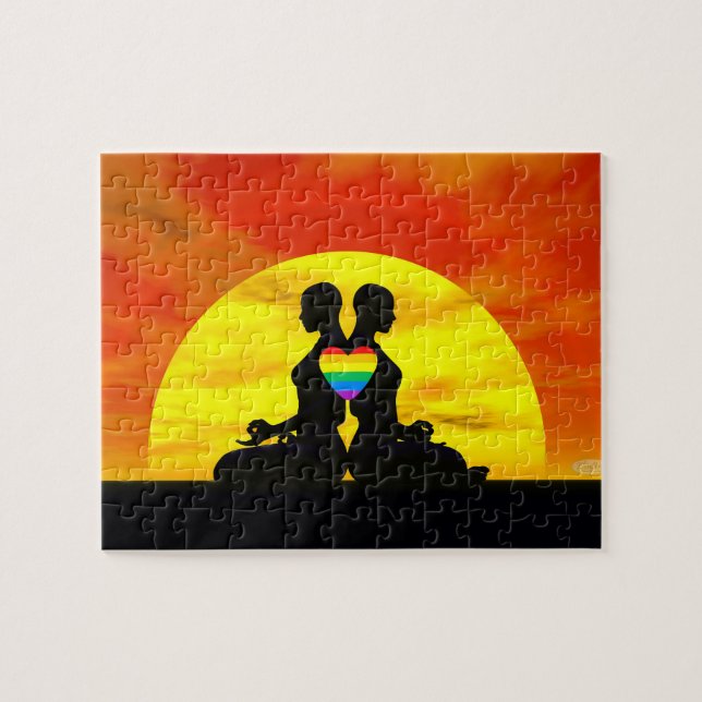 Puzzle Sunset gay lesbienne amour méditation (Horizontal)