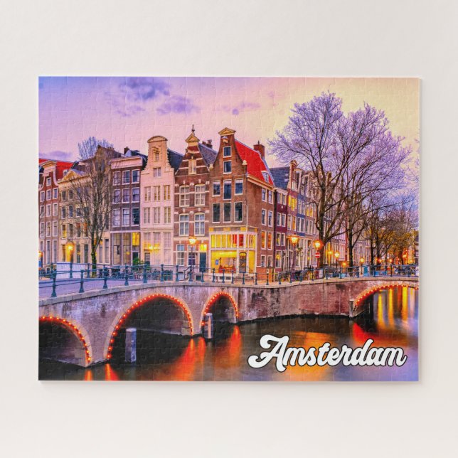 Puzzle Sunset Over Amsterdam, Pays-Bas (Horizontal)