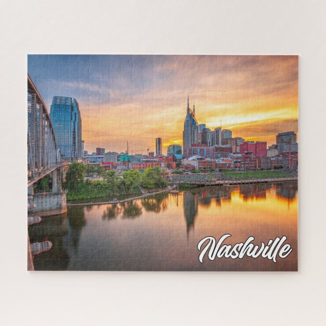 Puzzle Sunset Over Beautiful Nashville, Tennessee, États- (Horizontal)