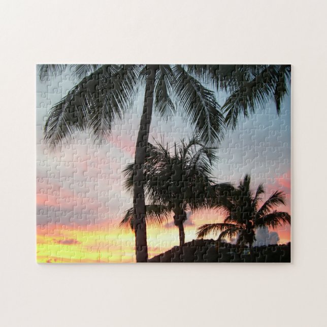 Puzzle Sunset Palms Tropical Paysage Photographie (Horizontal)