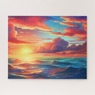 Puzzle Sunset Sunrise Sunrise Sundown Ocean Waves Nature 