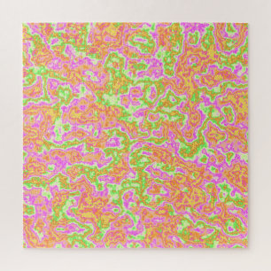 Puzzle Super Coloré Acid Trip Retro Hippie Marble Art