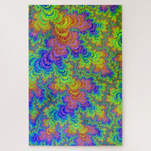 Puzzle Super coloré Boho Hippie Trippy Rainbow Fracty